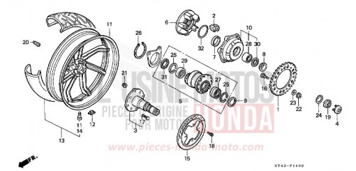 ROUE ARRIERE (VFR750FL/FM/FN/FP) VFR750FM de 1991